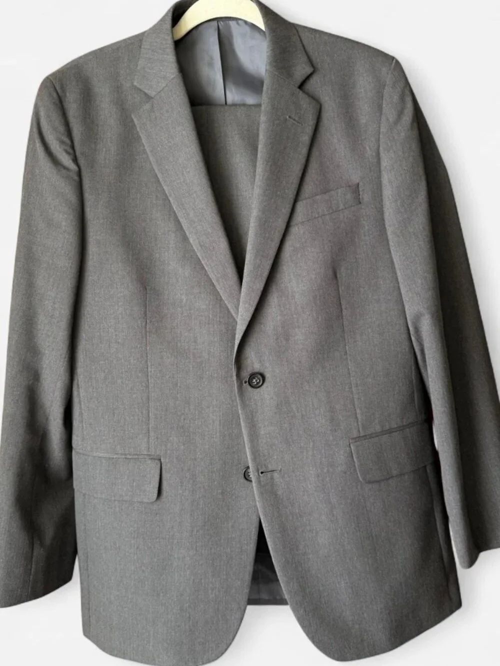 Grey 2-piece suit - blazer and trousers. blazer is 38 reg, pants are 32x32